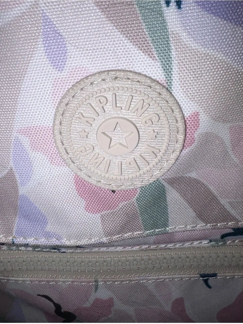 Kipling Women’s Pink Floral Pastel Backpack with Monkey Charm
